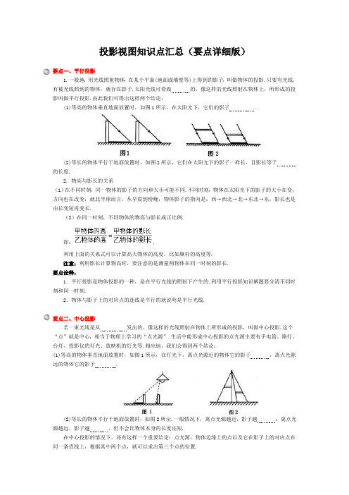 投影视图知识点(要点详细版)