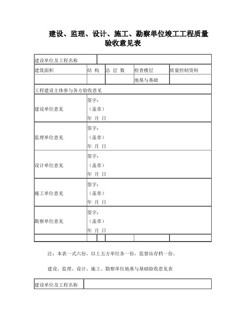 竣工验收意见表