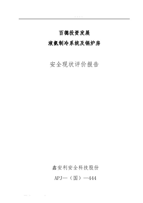 某有限公司液氨制冷系统及锅炉房安全现状评价