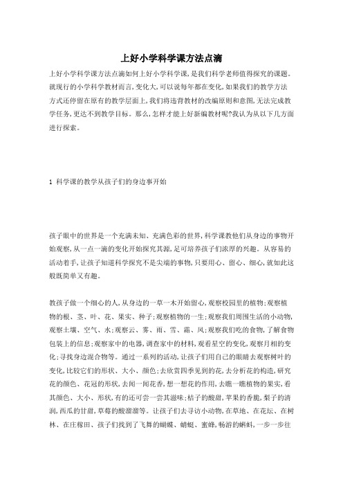 上好小学科学课方法点滴