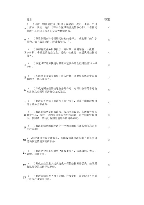 通信信息业务员(11183)初级