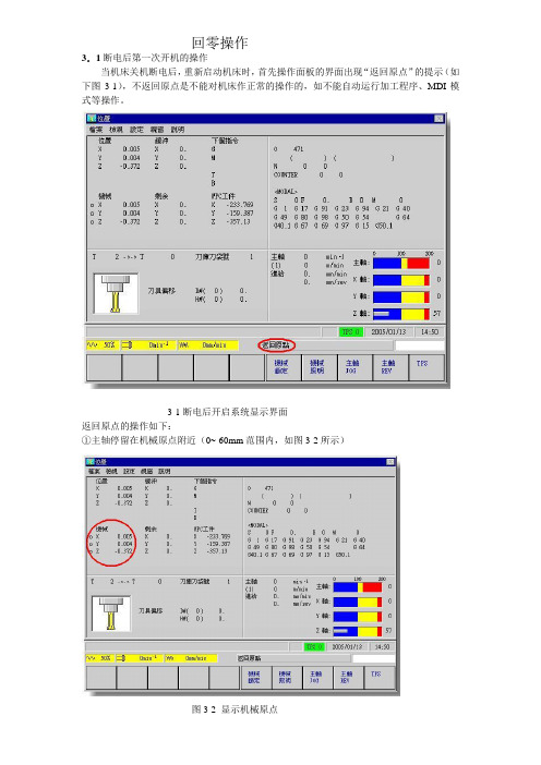 mazake操作面板 机动回零与手动回零操作