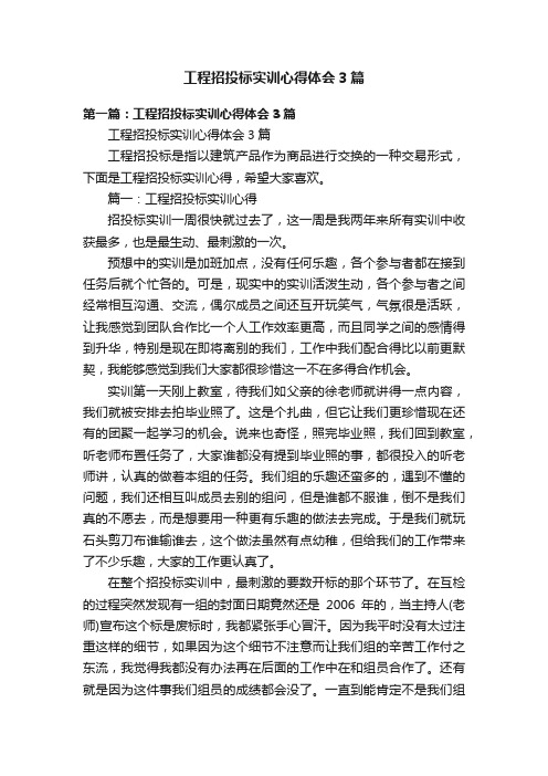 工程招投标实训心得体会3篇