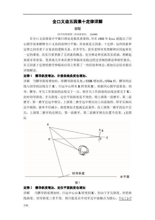 全口义齿五因素十定律详解