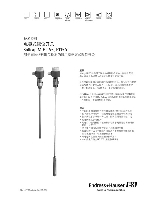 FTI55, FTI56电容式料位计-中文版