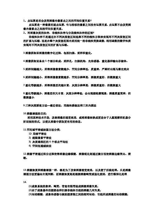 数字图像处理知识点