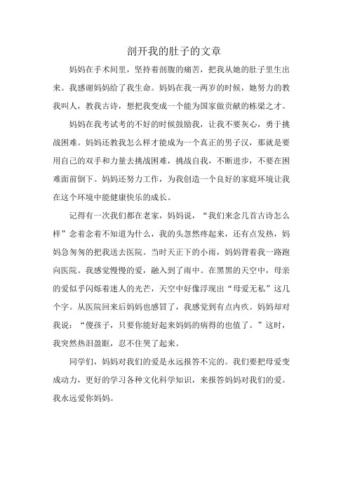 剖开我的肚子的文章