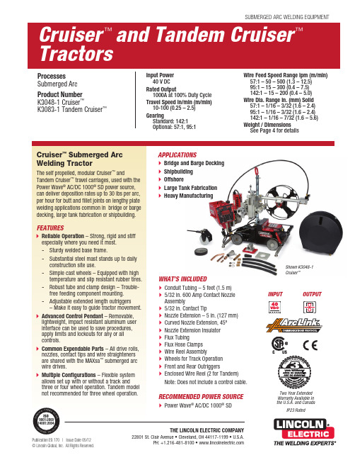 Lincoln Cruiser 和 Tandem Cruiser 潜水电焊车说明书