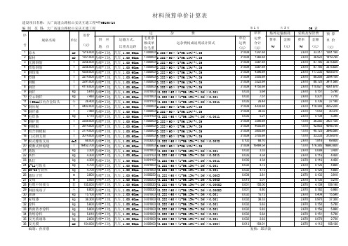 【09】材料预算单价计算表