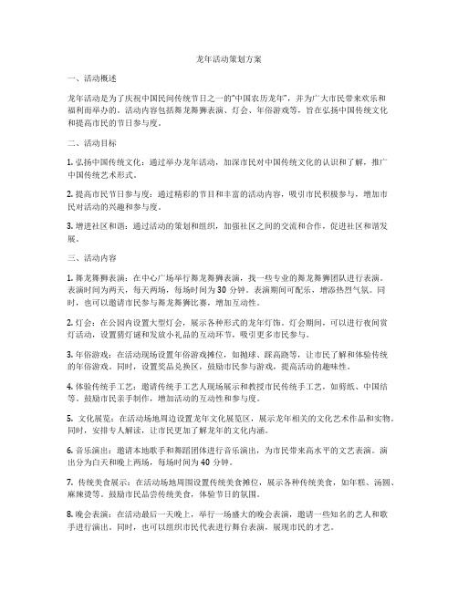 龙年活动策划方案