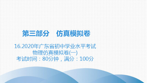 2020年广东省初中学业水平考试物理仿真模拟卷(一)