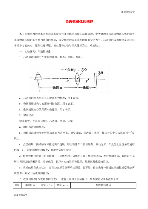 学年八年级物理上册凸透镜成像的规律习题含解析新版新人教版.doc