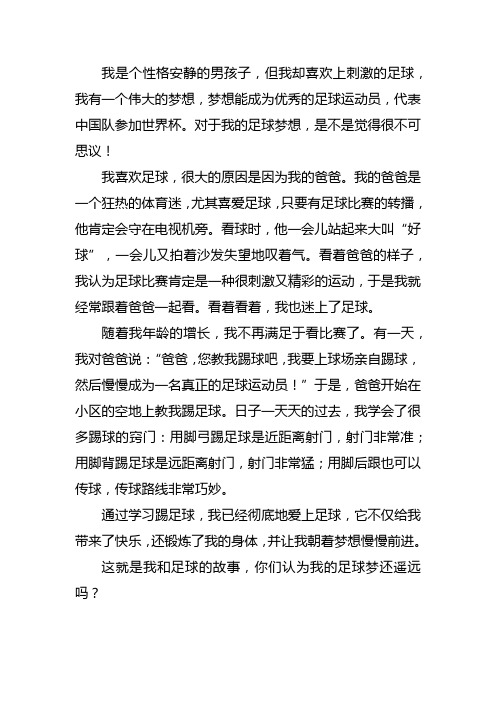 足球绿茵绽放梦想的作文