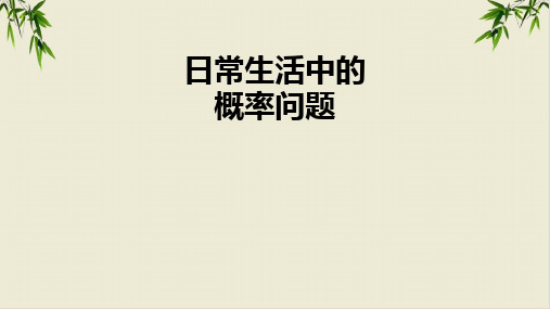 课件_人教版数学九上日常生活中的概率问题PPT课件_优秀版