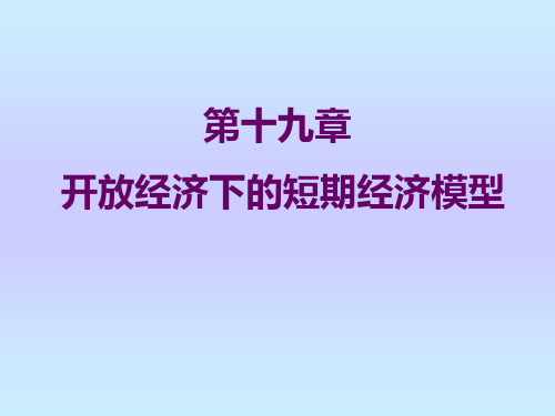 宏观经济学第十九章开放经济下的短期经济模型