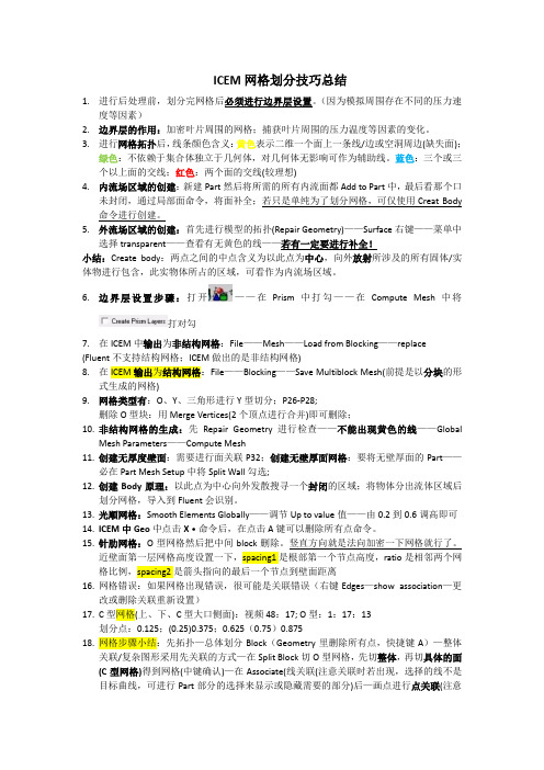 ICEM结构和非结构网格划分技巧总结