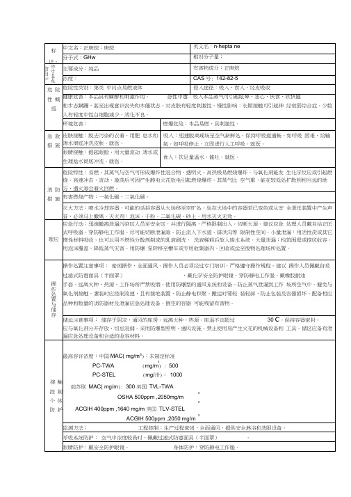 正庚烷安全技术说明书