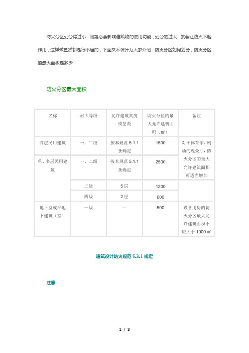 防火分区如何划分-防火分区的最大面积是多少