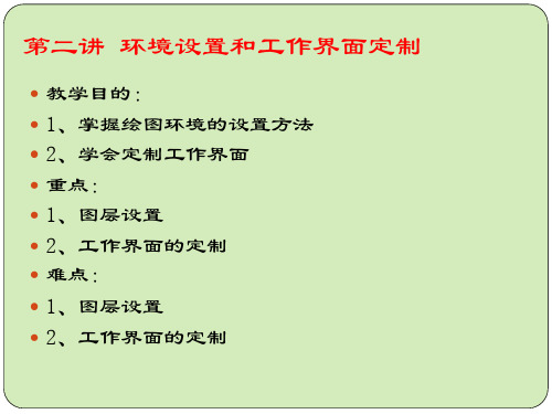 第二讲 AutoCAD 2007 环境和界面设置