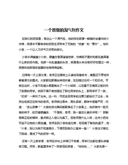 一个班级的淘气包作文