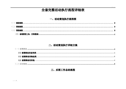 详细活动策划执行方案(最完整的项目策划与执行表)