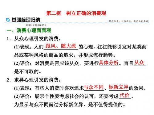 (人教)高中必修一配套课件：第三课第二框树立正确的消费观(政治)