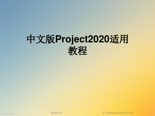 中文版Project2020适用教程