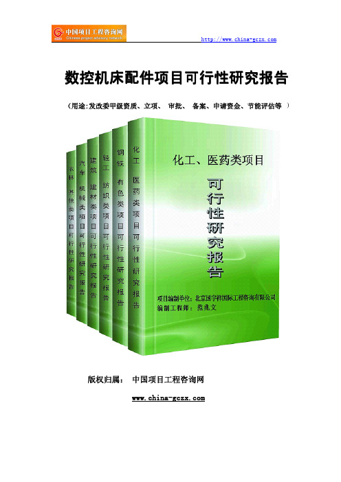 数控机床配件项目可行性研究报告(专业经典案例)