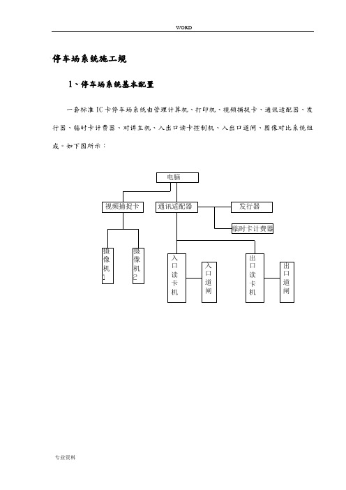 停车场系统施工工艺标准