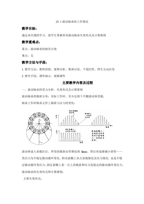 机械设计教案-滚动轴承的工作情况