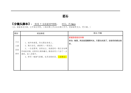 厨电企业微电影解说词