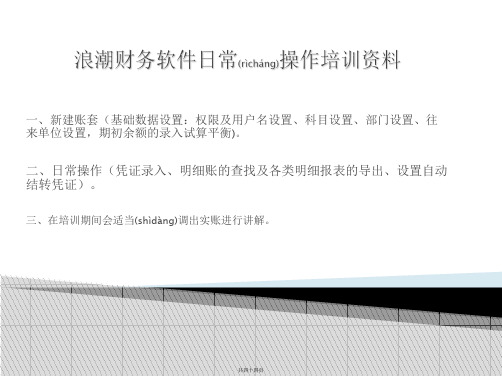 浪潮财务软件操作培训资料