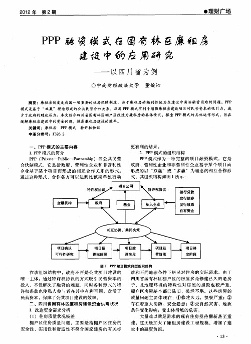 PPP融资模式在国有林区廉租房建设中的应用研究——以四川省为例