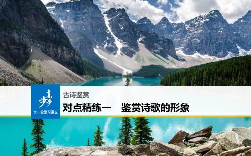 2019届高考语文(人教版全国)大一轮复习课件：对点精练一鉴赏诗歌的形象