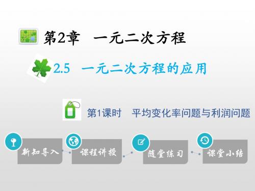 2.5一元二次方程的应用  第1课时平均变化率问题与利润问题