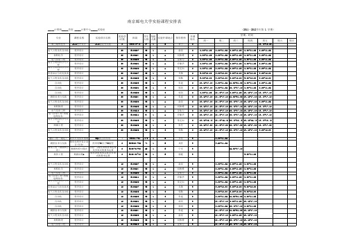 南京邮电大学实验课程安排表(2011-12-1)-最终稿