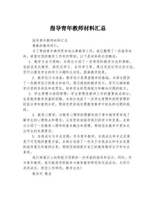 指导青年教师材料汇总