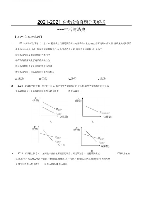 2017-2019高考政治真题分类解析---生活与消费