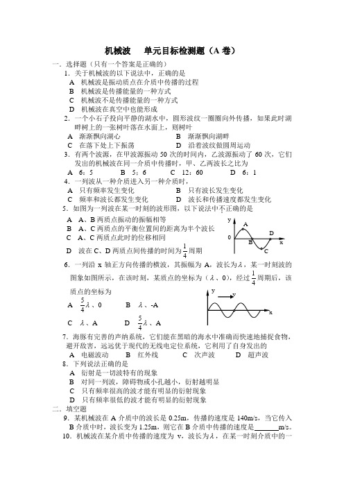 机械波   单元目标检测题(A卷)