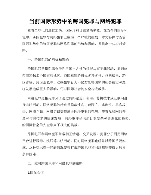 当前国际形势中的跨国犯罪与网络犯罪