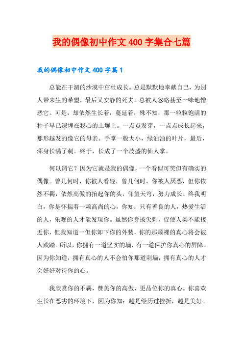 我的偶像初中作文400字集合七篇