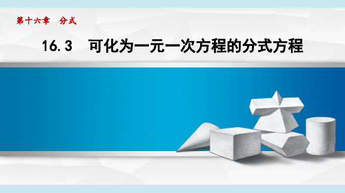 16.3 可化为一元一次方程的分式方程 课件-华师版数学八年级下册