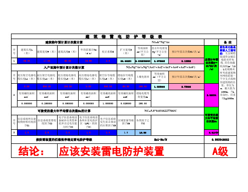 建筑物雷电防护等级计算