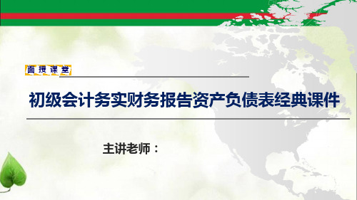 初级会计实务财务报告资产负债表经典课件