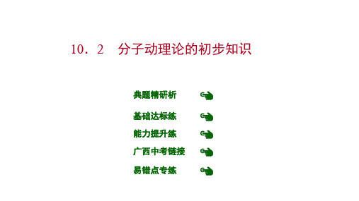 物理 八年级下册10.2 分子动理论的初步知识 习题课件(共16张PPT)