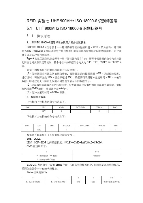 RFID实验7 UHF 900MHz ISO 18000-6识别标签号