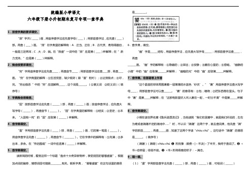 部编版语文六年级下册  小升初期末复习专项—查字典(含答案)