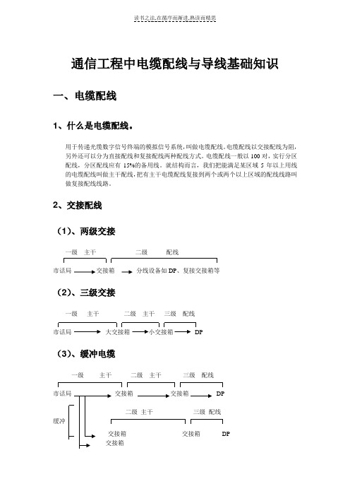 通信工程中电缆配线与导线基础知识