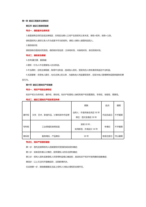 一级建造师《工程法规》高频考点第1章第5、6节