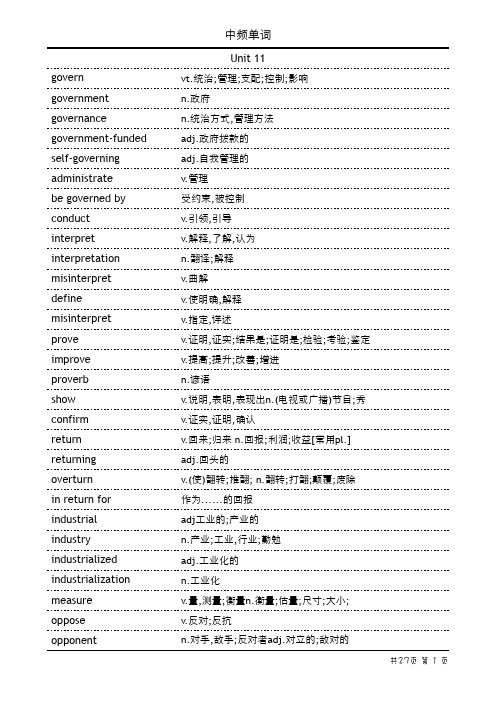《练恋有词》中频词汇整理版